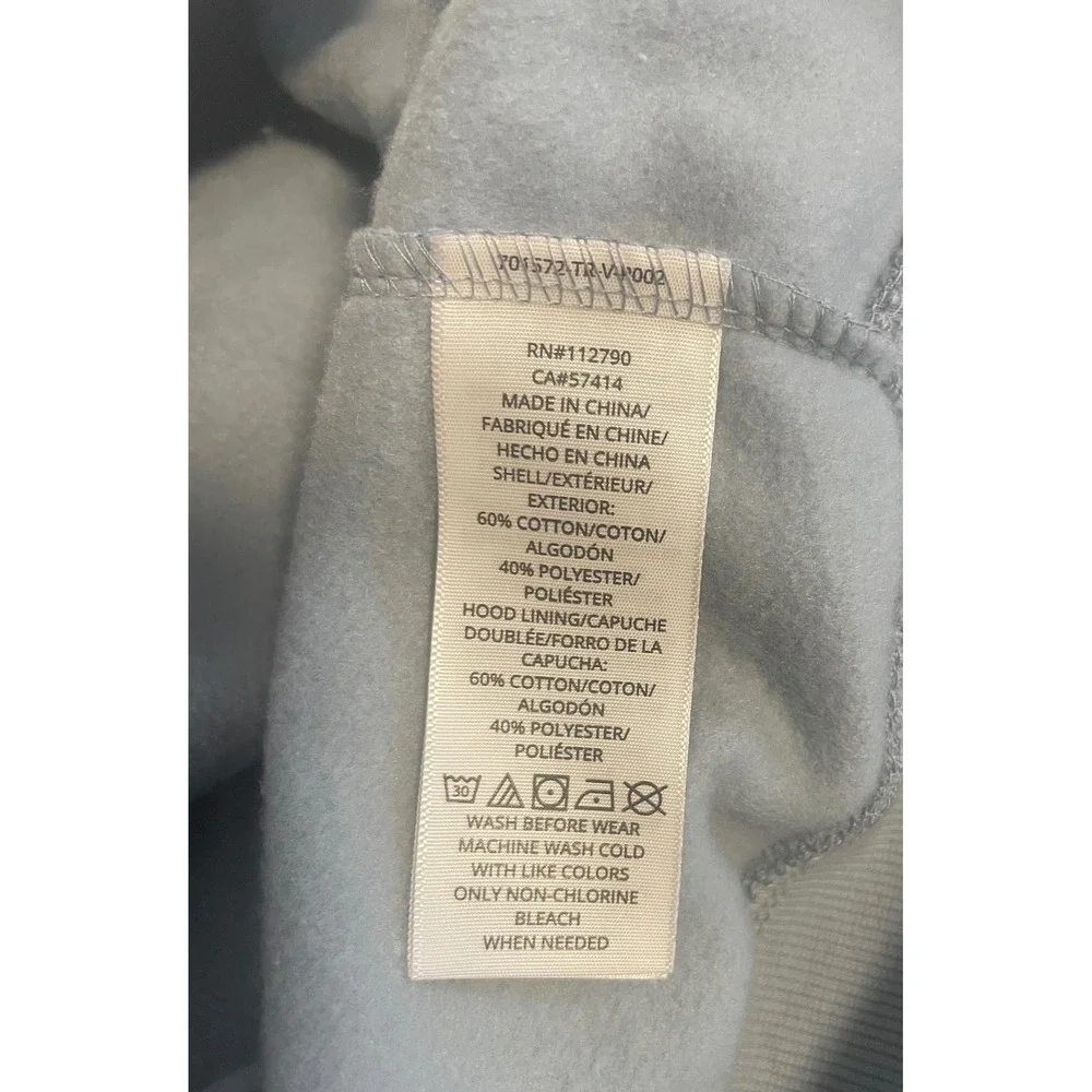 True Religion Mens OBB Full Zip Hoodie Dusty Blue Horseshoe Logo  Large